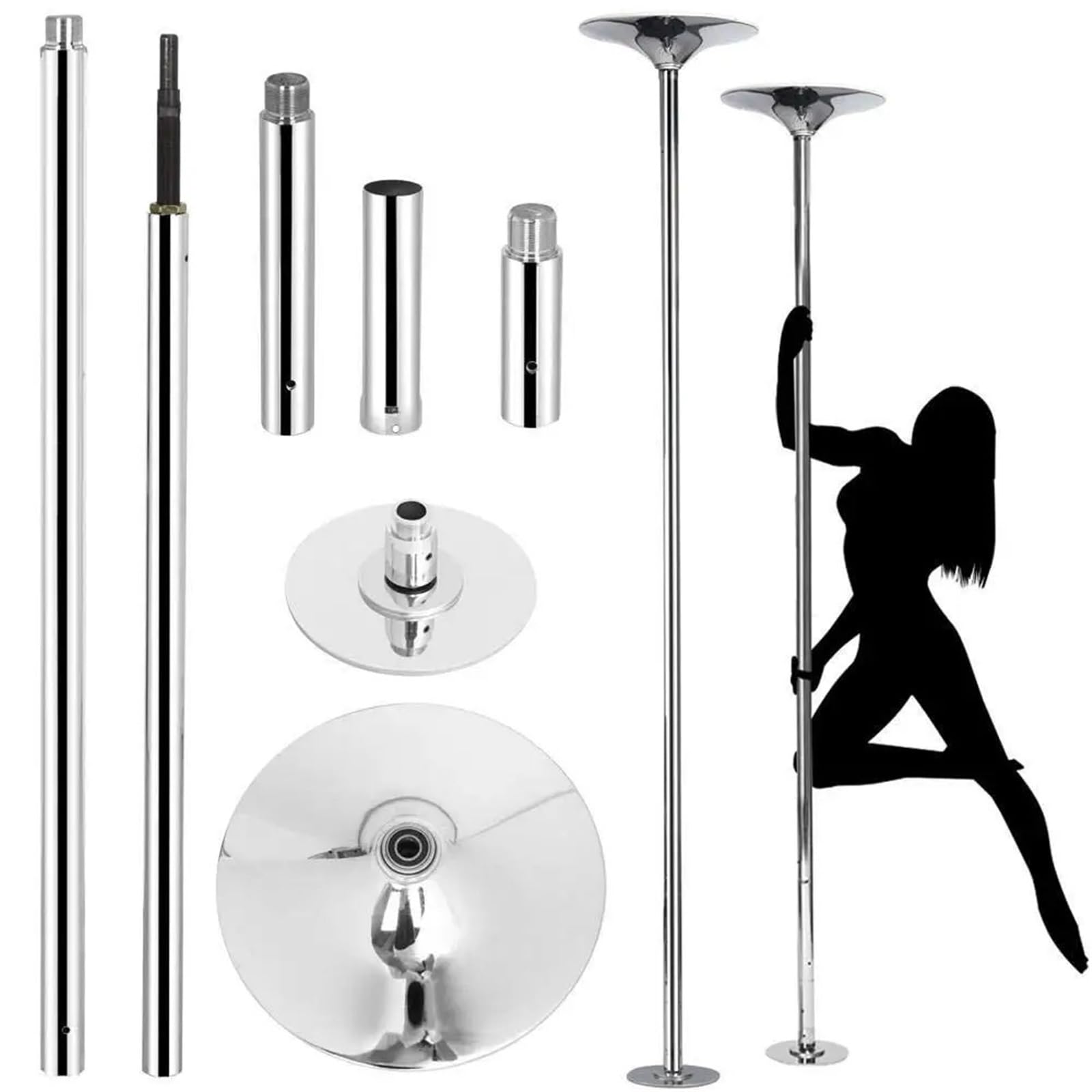 Poledance Stange Indoor Home Exercise Club Gym Fitness Bar Abnehmbare Stripper-Tanzstange, tragbare, höhenverstellbare Spinning-Tanz-Stange.