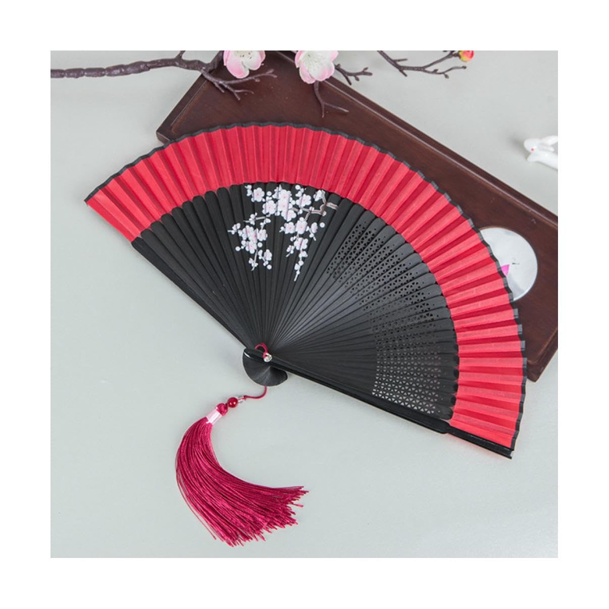 METTEOR Folding Fan Folding Fan Japanese Woman Portable Fan Ventilatore Chinese Hanfu Classical Photography Props Tea Pot