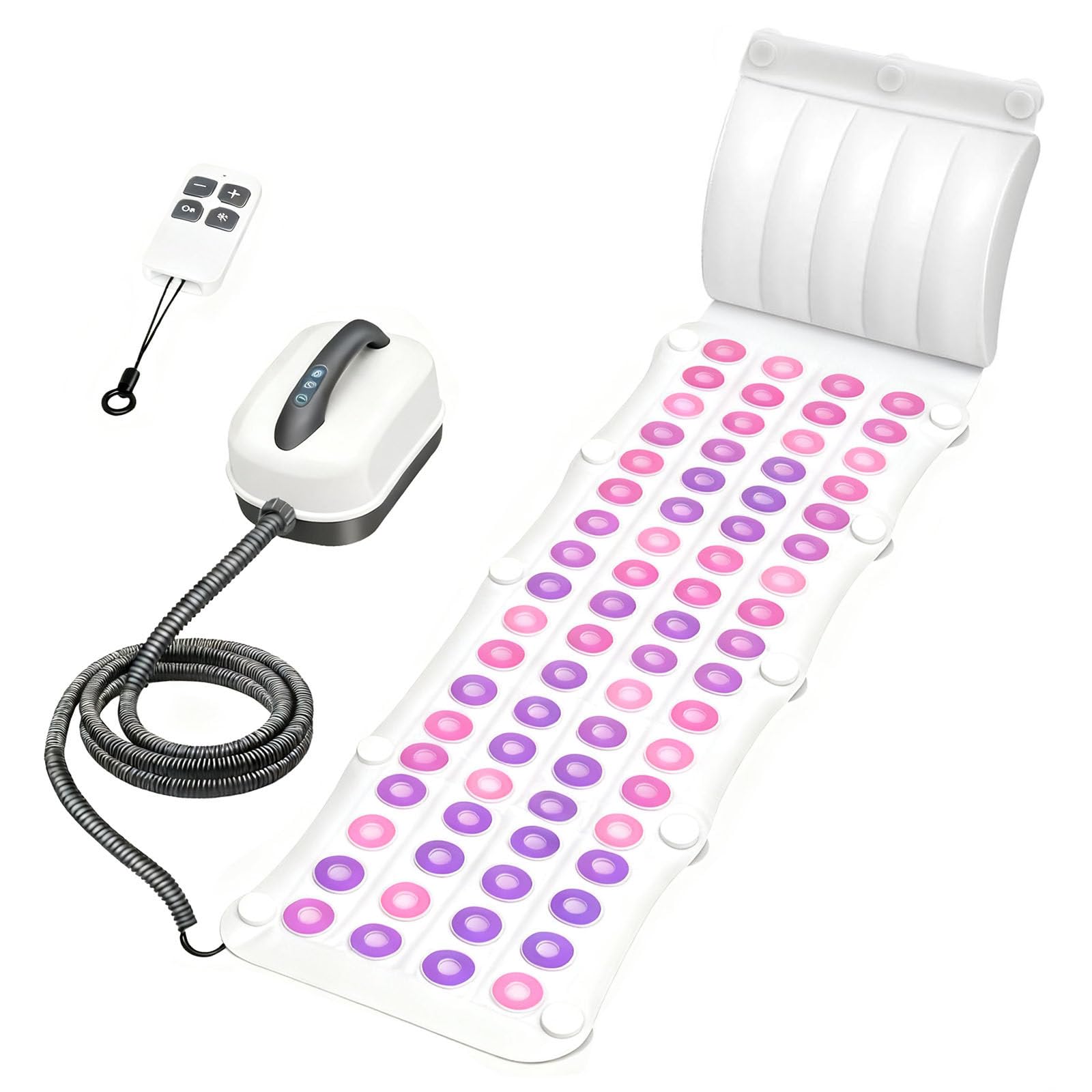Tapis de spa à bulles pour baignoire avec 93 jets de massage relaxants et LED