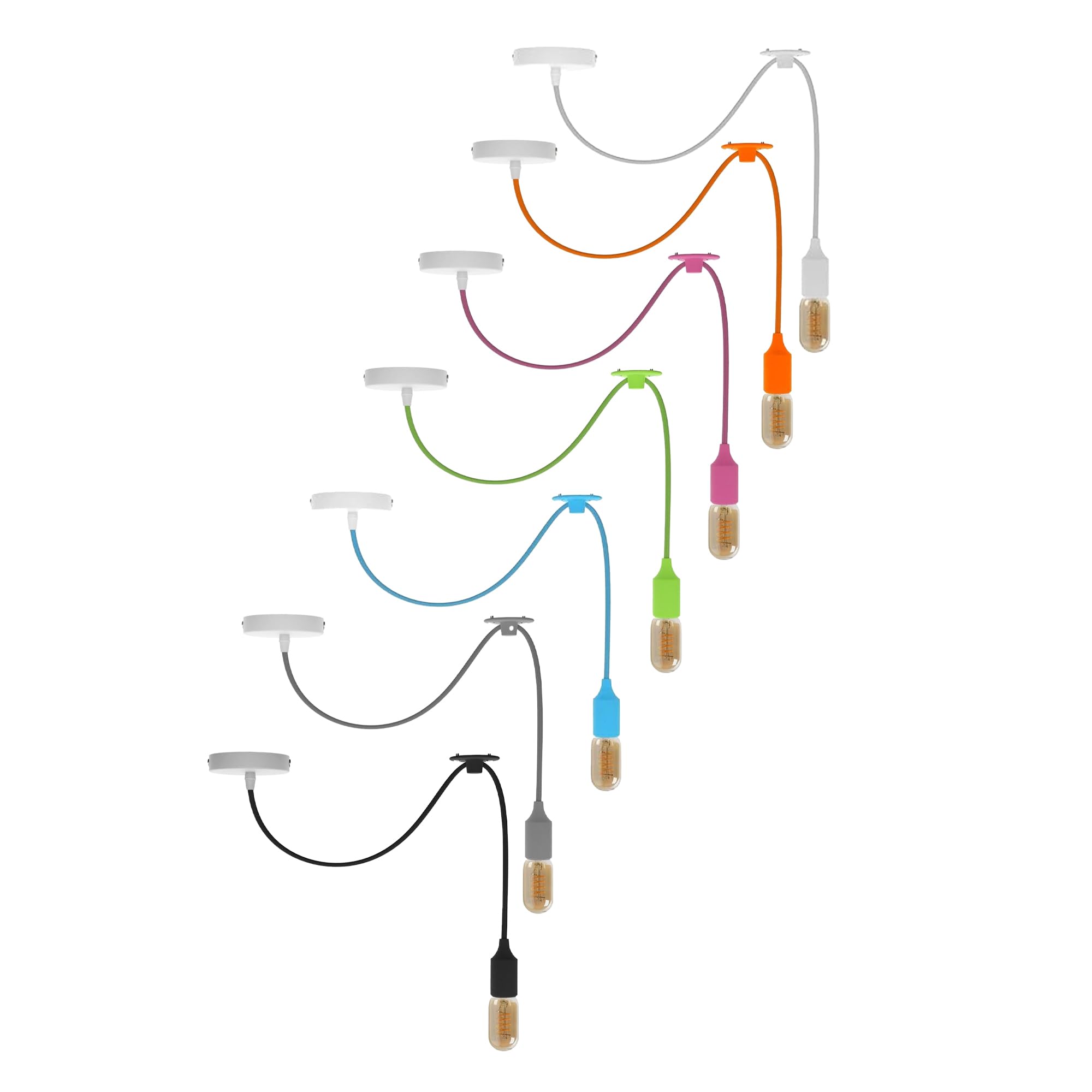 DC VOLTAGE Retro Pendant Light E27 Multicolor Light Suspension Light Fitting Vintage Hanging Chandelier with Adjustable Cable DIY Ceiling Spider Pendant Lamp for Bedroom, Bar, Cafe & More