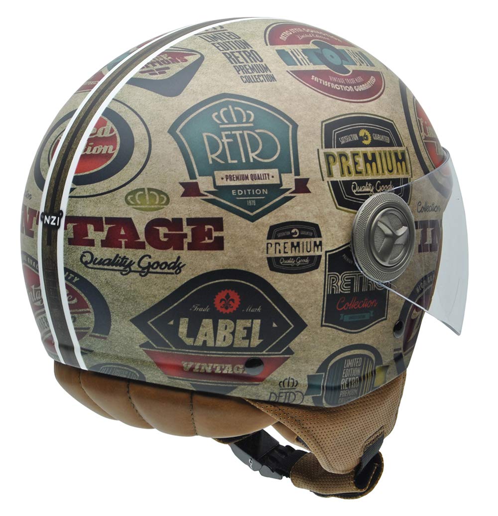 NZI 3D Vintage II Open Face Motorcycle Helmet — view 2