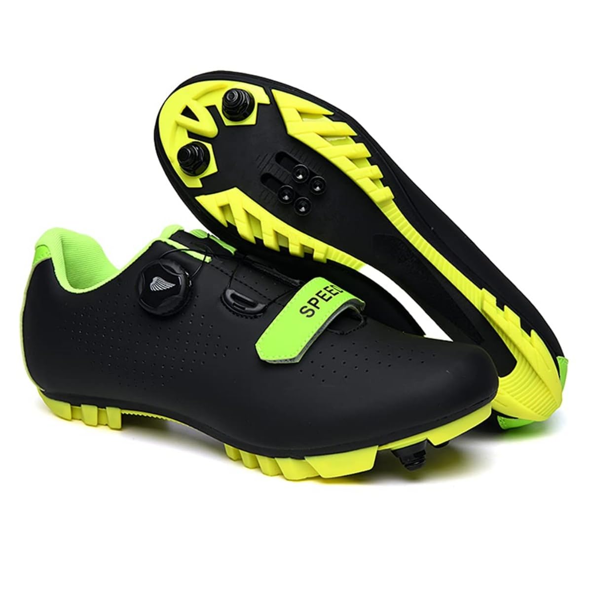 Zapatillas De Ciclismo para Hombre, Zapatillas De Bicicleta MTB Antideslizantes Zapatillas De Bicicleta De Montaña Unisex Zapatillas De Ciclismo Antideslizantes con Cala SPD