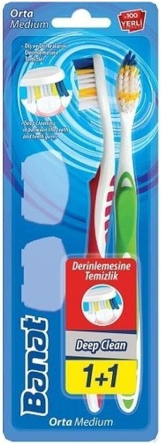 Banat Deep Clean Derinlemesine Temizlik Diş Fırçası 1+1 Orta