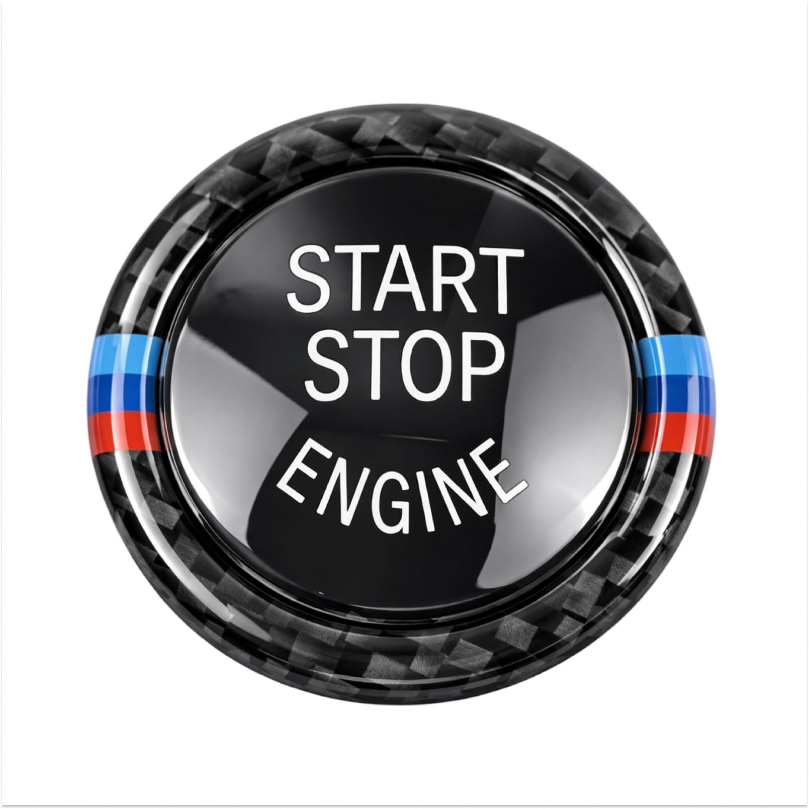 Engine Start Stop Button Cover, Universal Interior Push Start Trim Ring, Scratch-Resistant One-Key Start Decoration for Car Dashboard, Durable Protective Upgrade Accessory for Most Vehicles