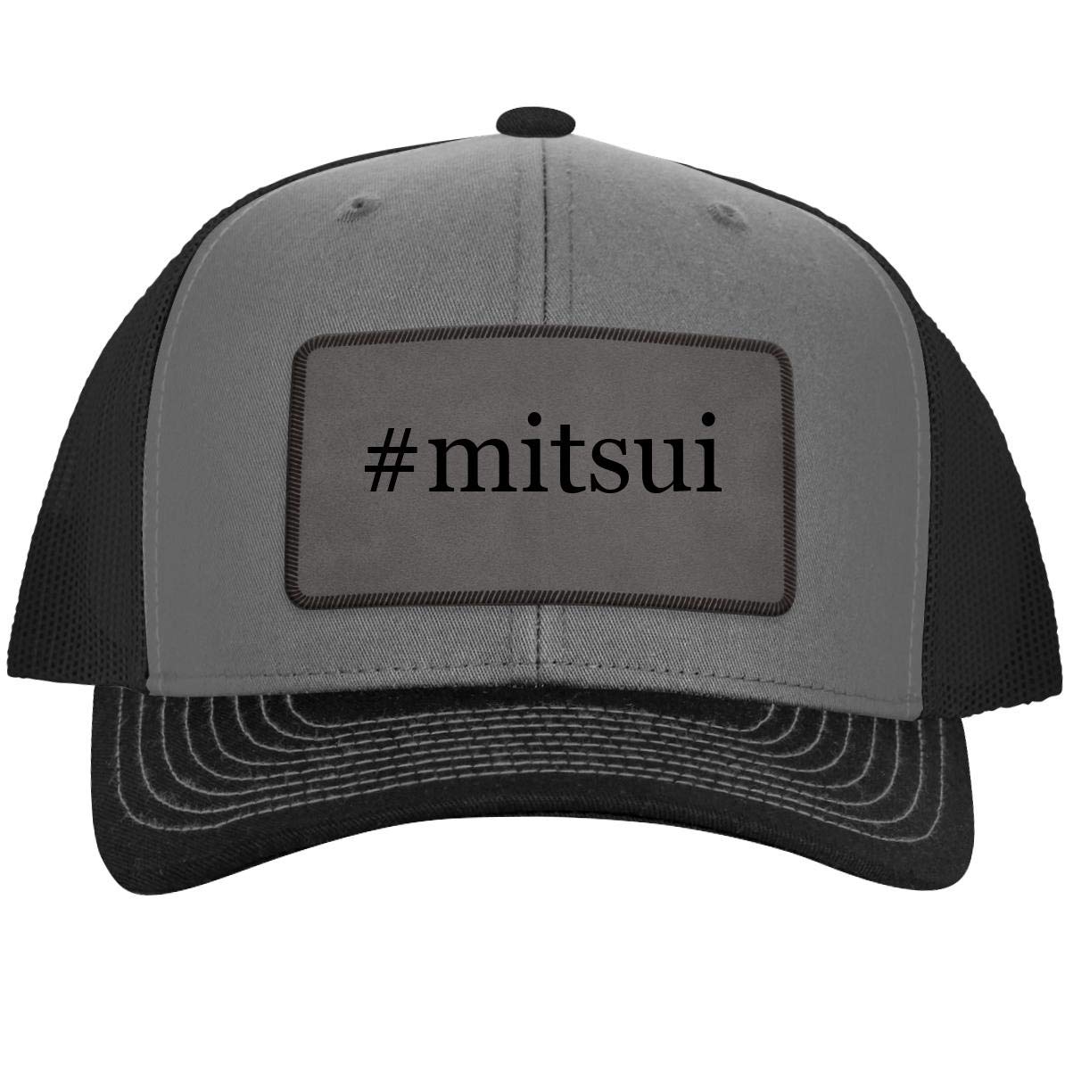One Legging it Around #Mitsui - Hashtag Leather Grey Patch Engraved Trucker Hat