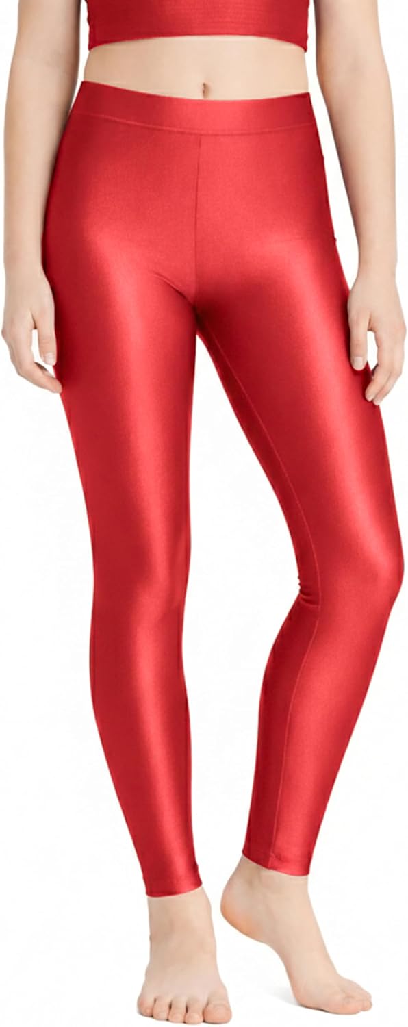 Lilax Girls' Athletic Shiny Leggings Stretch Active Yoga Dance Pants for Kids