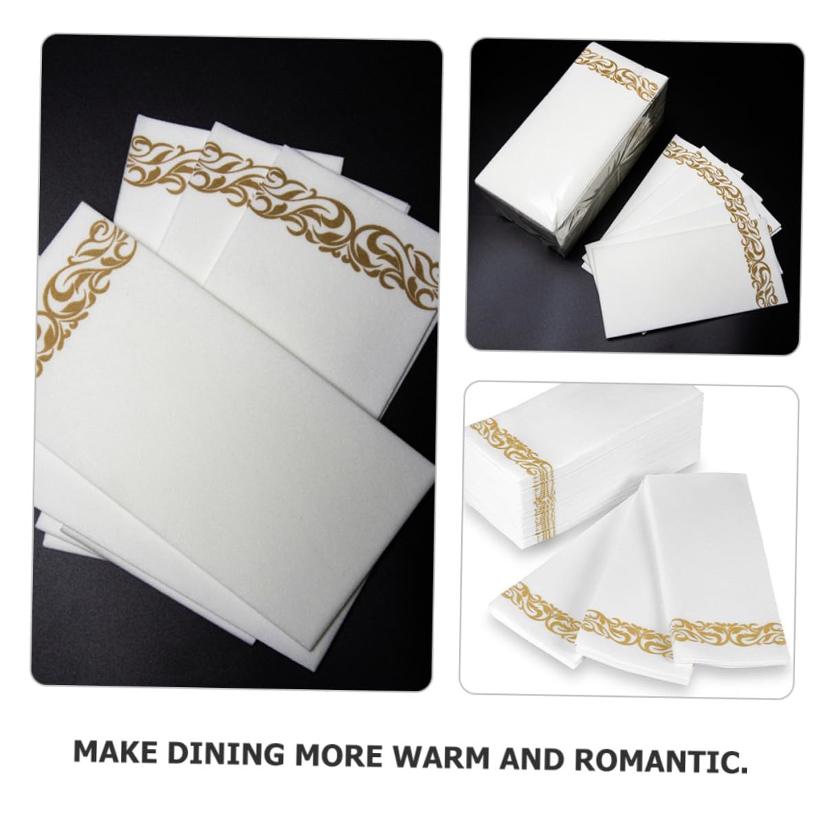 100piezas Servilletas de Papel Motivos Dorados Servilletas para Cena Fiestas de Cumpleaños y Despedidas de Soltera Unidades