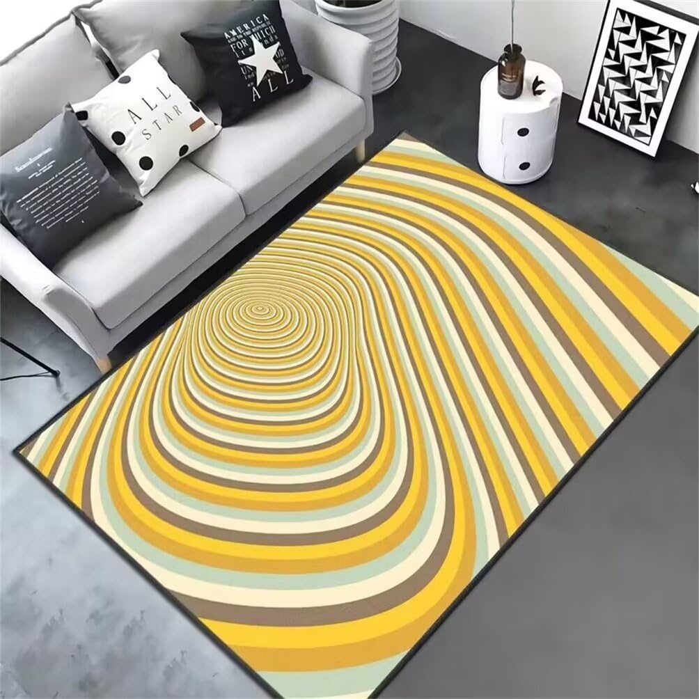 Tapis chambre bébé ado moderne lavable 200x250 grand tapis jaune