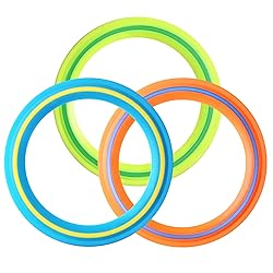 Flying Disc for Kids Adults 11 inch Flying Ring, 3 Pack Beach Backyard Sports Play Soft Discs，Best Sport Outdoor Tossing Toy Gift for 4+ Year Old Boys Girls Family 3PCS (Yellow，Orange & Turquoise)