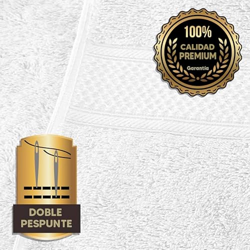 Miniatura 3 de Lebengood-Juego De Toallas Lavabo, Manos Algodón Premium, 550gsm, 4 Piezas 50x90 , Extra Suaves, Absorbentes Y Resistentes. 4 50x90 Blanco