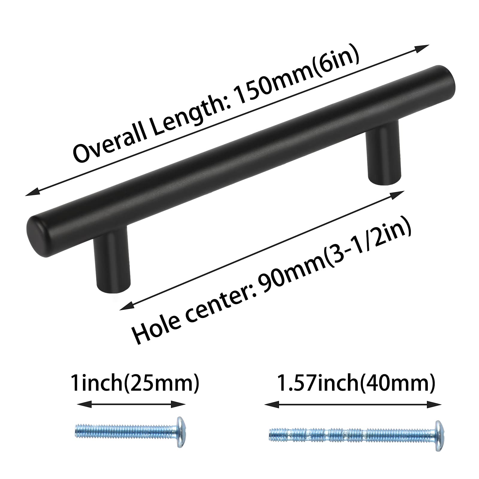 LONTAN 30 Stück Möbelgriffe Schwarz 90mm Lochabstand Küchengriffe Schrankgriffe Türgriffe Küche Griffe Möbel