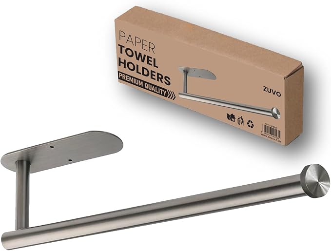 Paper Towel Holder Under (Silver) Adhesive Paper Towel