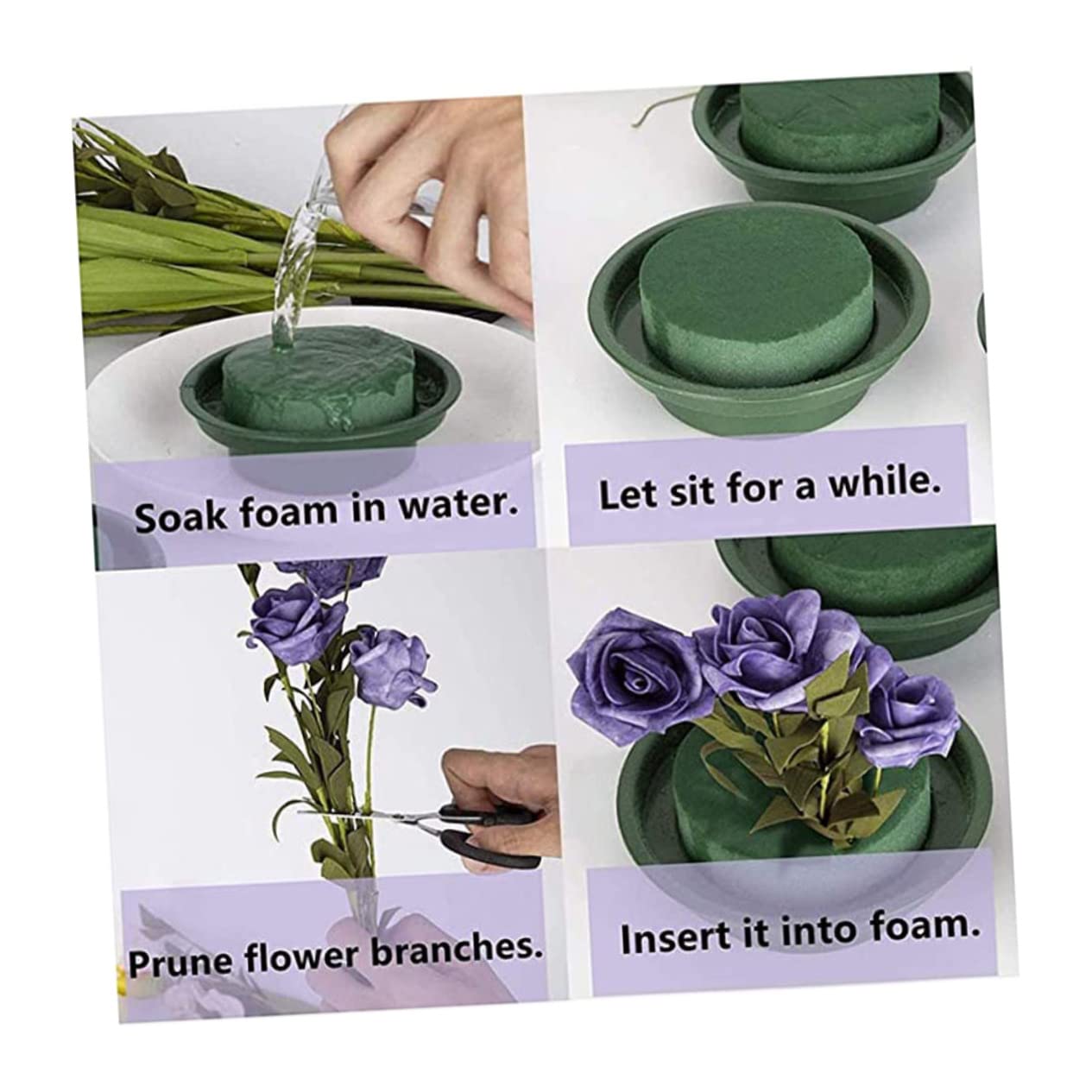 Smithers Oasis Plastica Quadrato Rotondo Ciotola Piatto Verde - Foto 4