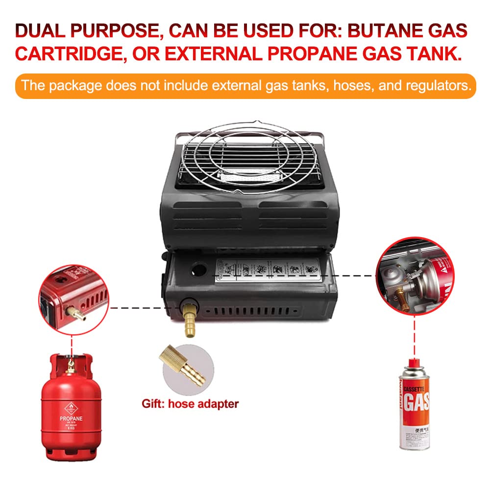 Chauffage à Gaz Céramique Portable Yinleader – 1,3 KW, Allumage Piézo, Idéal Camping, Jardin, Terrasse (rouge)