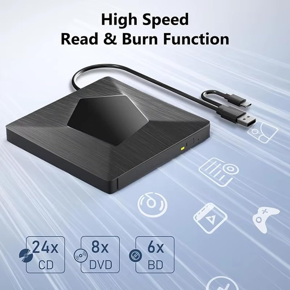 unità Esterna Blu-Ray BD/CD/Dvd Masterizzatore 3D Lettore Ottico Portatile per PC Laptop