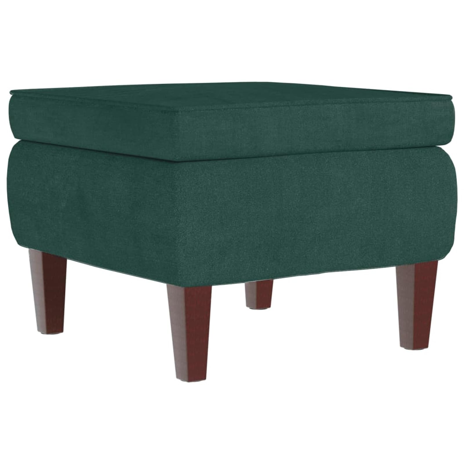 Tidyard Tabouret avec Pieds en Bois Vert foncé Velours, Pouf Repose-Pied Petit Siège Ottoman, Tabouret Bas pour Canapé, Chambre, Salon, Entrée A