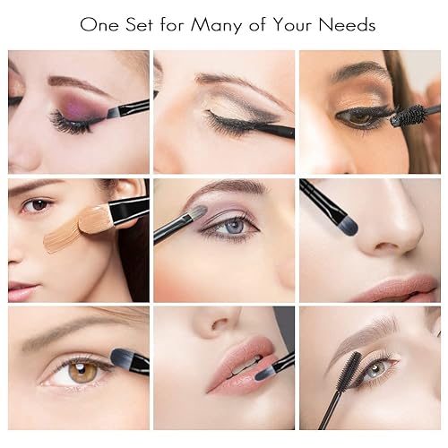 Miniatura 4 de Juego de brochas de maquillaje profesional, 20 brochas de maquillaje de ojos para mujeres y niñas, cepillo portátil para sombra de ojos, cepillo de