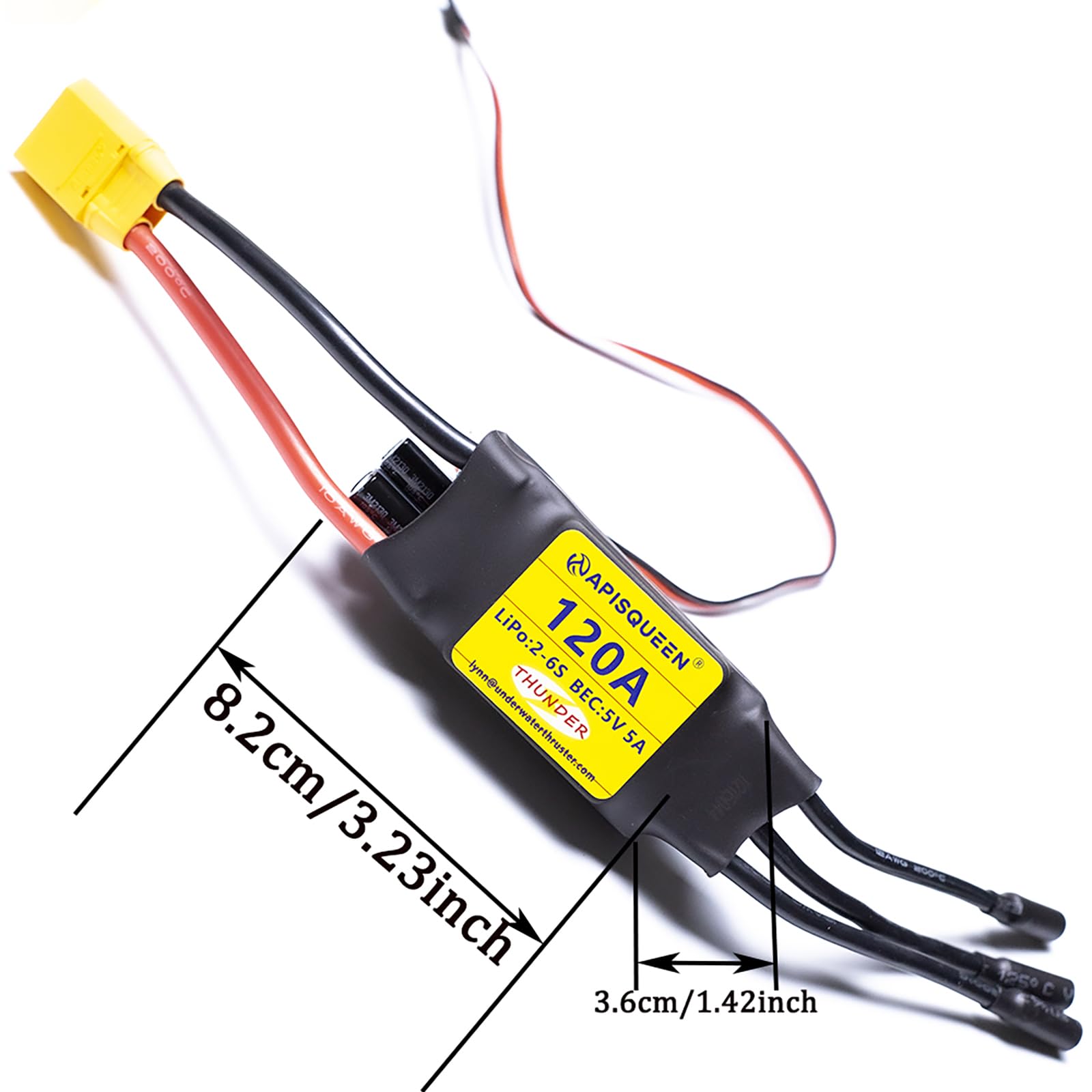 120A ESC 2-6S Brushless Regolatore di Velocità Elettronico 5v/6V/7.4V 5A BEC con XT90 & 4.0mm Spina per Modello Nave RC Barca RC Aereo