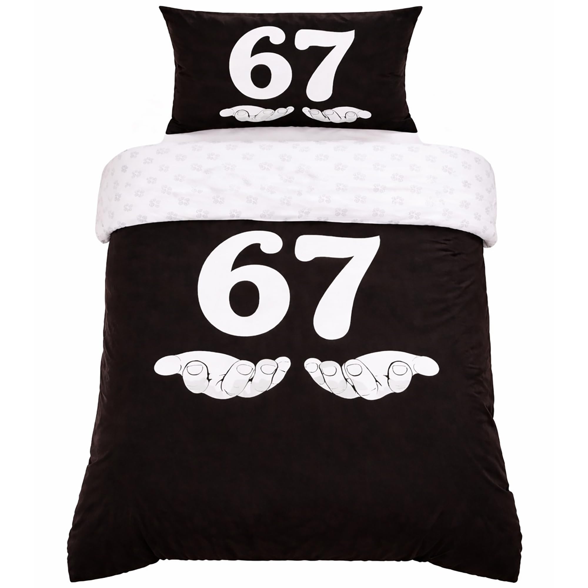 Mère & Moi: 6-7 Reversible Duvet Cover Set - Black & White, Soft Twin Size Comforter Cover & Pillowcase, Machine Washable, Trendy Kids & Teens Bedding
