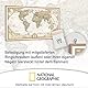 ORBIT Globes & Maps - Weltkarte mit Kartenbild von National Geographic - Pinnwand mit Holzrahmen, Aktuell 2025, 90x60 cm, deutsch, Maßstab 1:46 Mio mit Fähnchen und Pins sowie Befestigungsmaterial