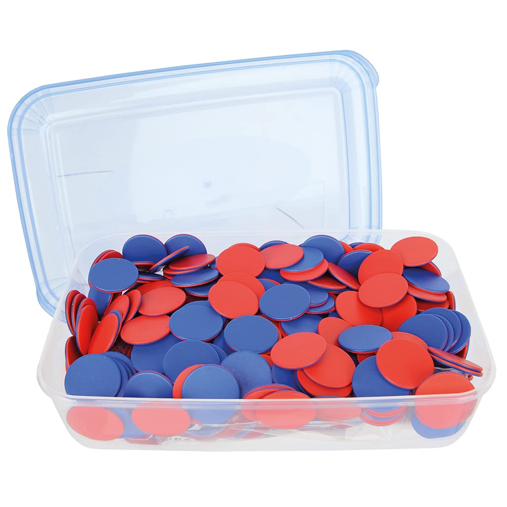 Wiemann Lehrmittel Wendeplättchen rot/blau, Zählchips für Mathematik, Rechenhilfe (400 Wendeplättchen)