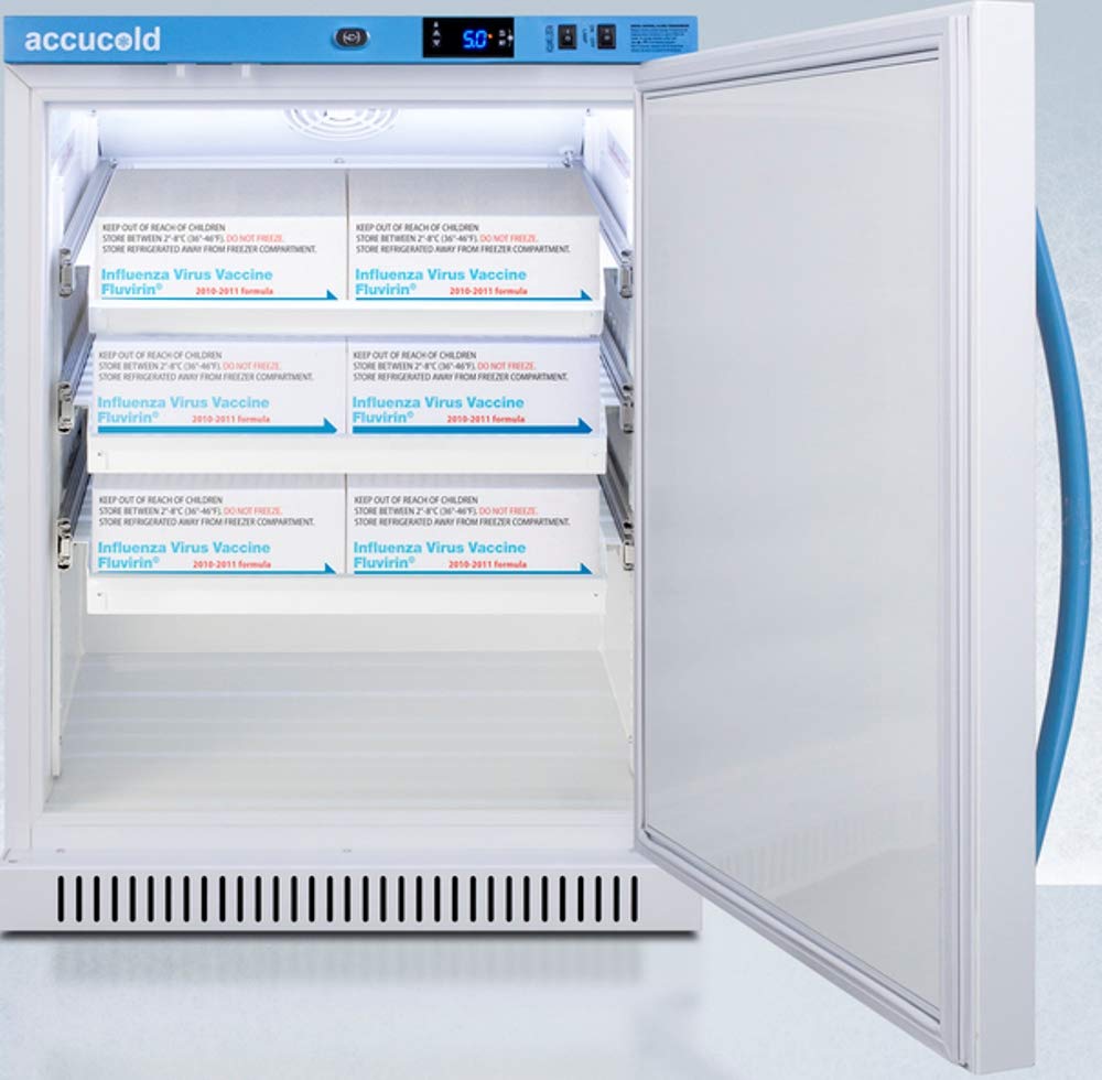 Summit Appliance Ars6pvdr Pharma-Vac 6 Cu.Ft. Freestanding ADA Height All-Refrigerator With 3 Removable Ventilated Drawers, Silver-Ion Handle on Fridge.com - View 4