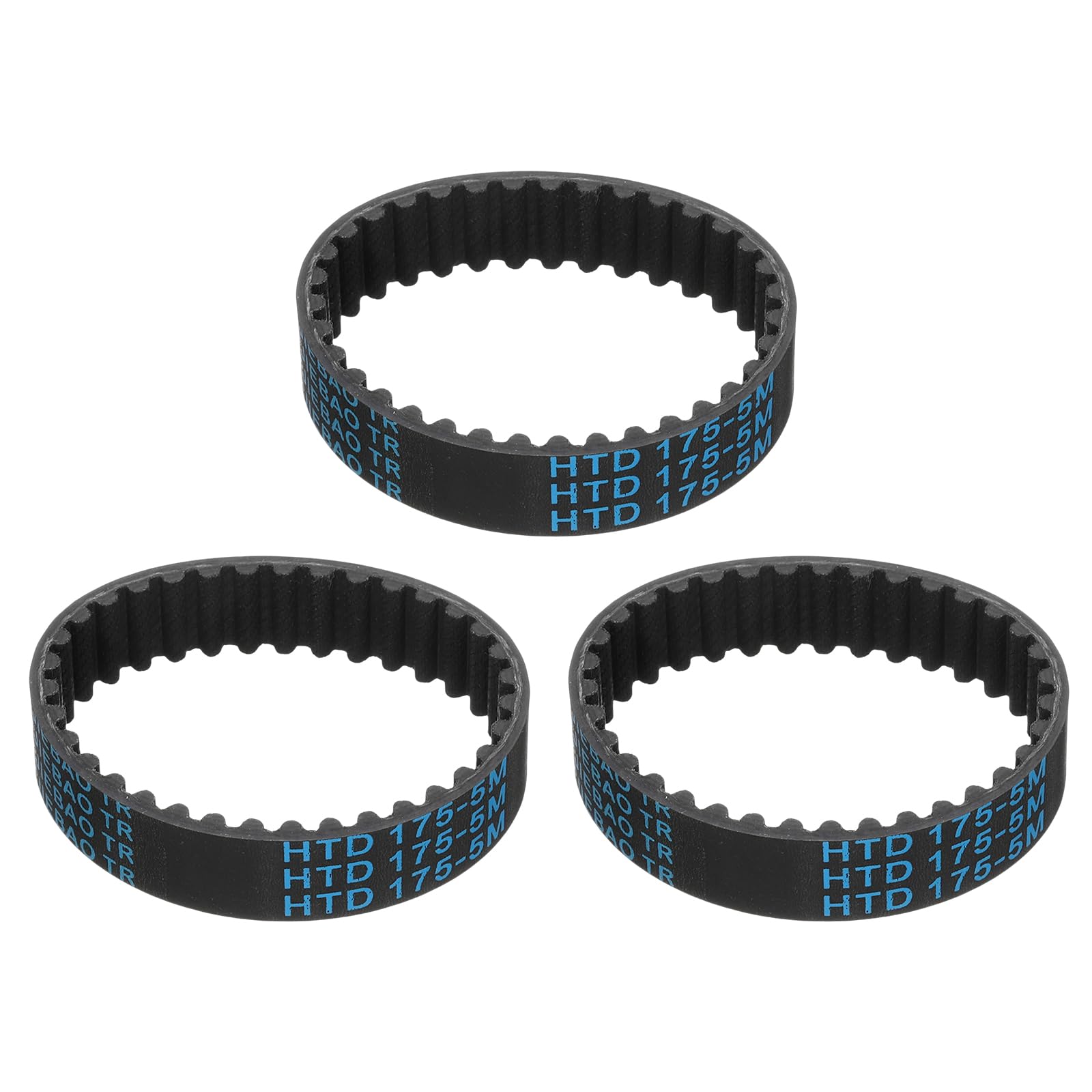 Courroie de distribution HTD-5M en caoutchouc 35 dents pas 175mm boucle fermée x3 uxcell