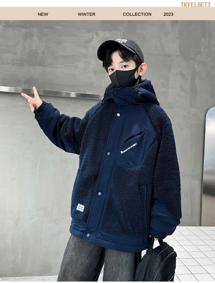 [TRVELBETT] ボアジャケット 男の子 キッズ フリースジャケット ボアブルゾン 子供服 もこもこ パーカー ボーイズ ジャ