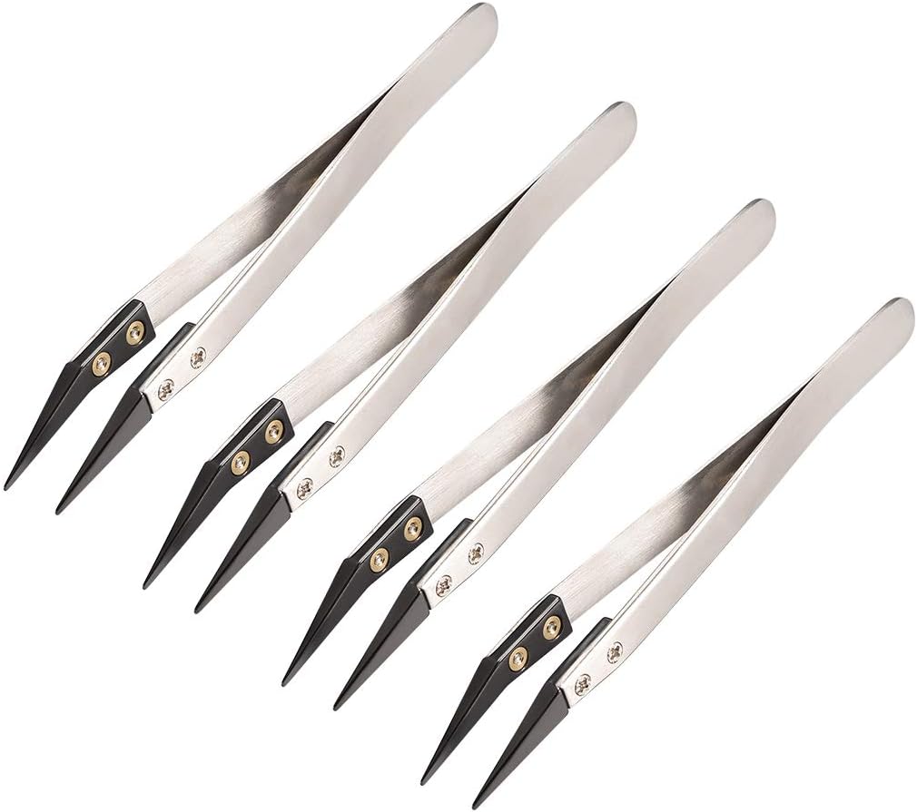 uxcell Precision Ceramic Tweezers NonConductive Heat Resistant Anti