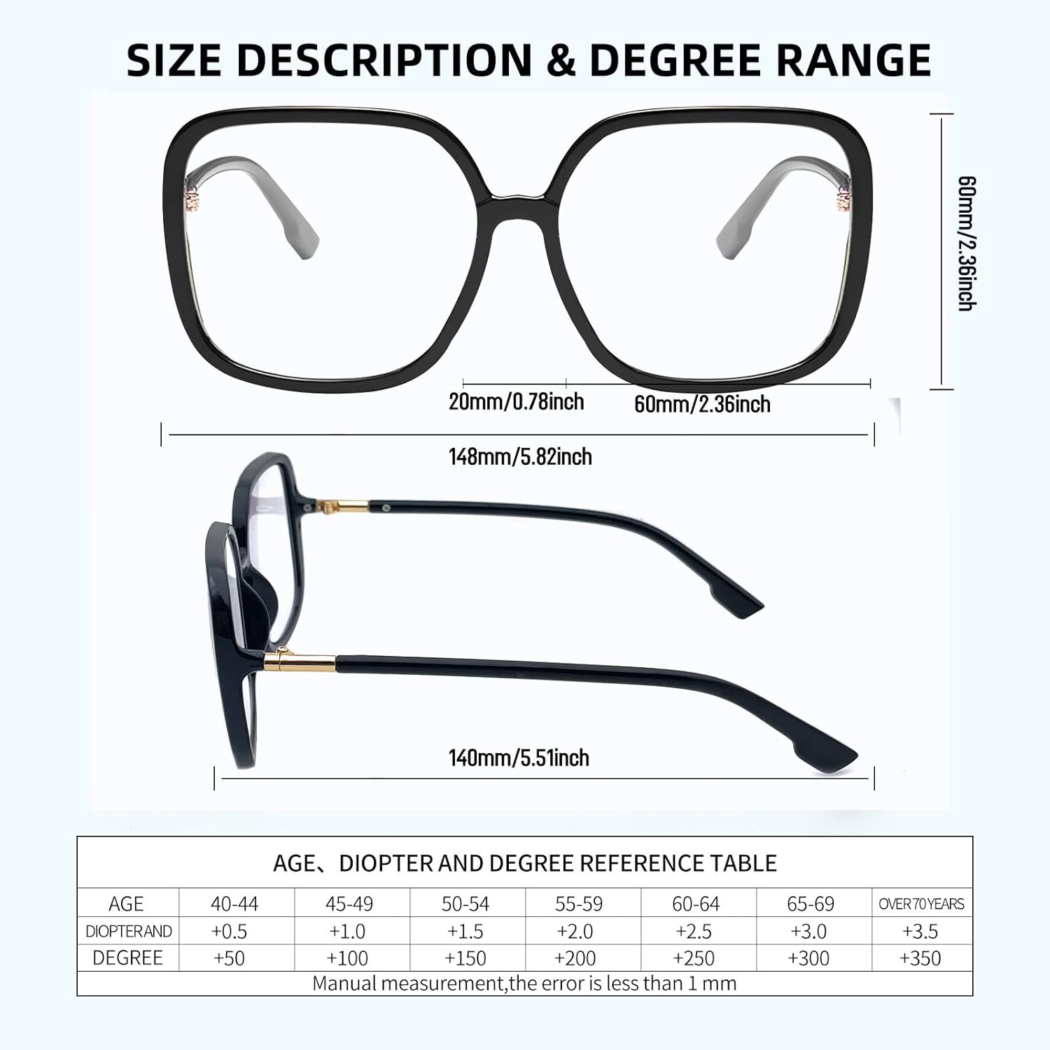 Oversized Square Reading Glasses, Blue Light Blocking Big Frame Readers for Women, Large Compuer Goggle Eyeglasses - Image 2