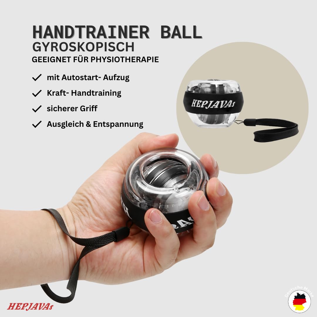 6-in-1 Handtrainer Set – Griffkraft & Unterarmtrainer mit einstellbarem Widerstand, Gyroskop-Ball, Fingerstrecker & Grip Ring – für Sport, Reha, Physiotherapie & Klettern