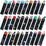 60 Pieces Space Bookmarks Colorful Universe Bookmarks Assorted Planet Spaceship Solar System Book Markers Note Paper Cards