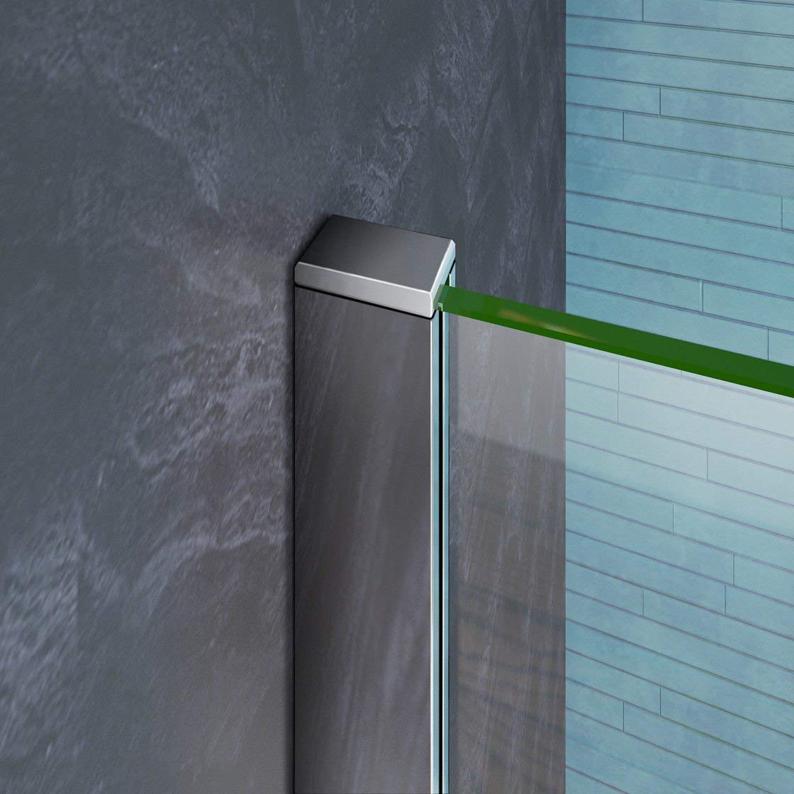 Walk-in Duschwand 72x185 Cm – 6mm Easy-clean Nano Glas, Mit Alurahmen & Stabilisierungsstange, Ebenerdig Montierbar