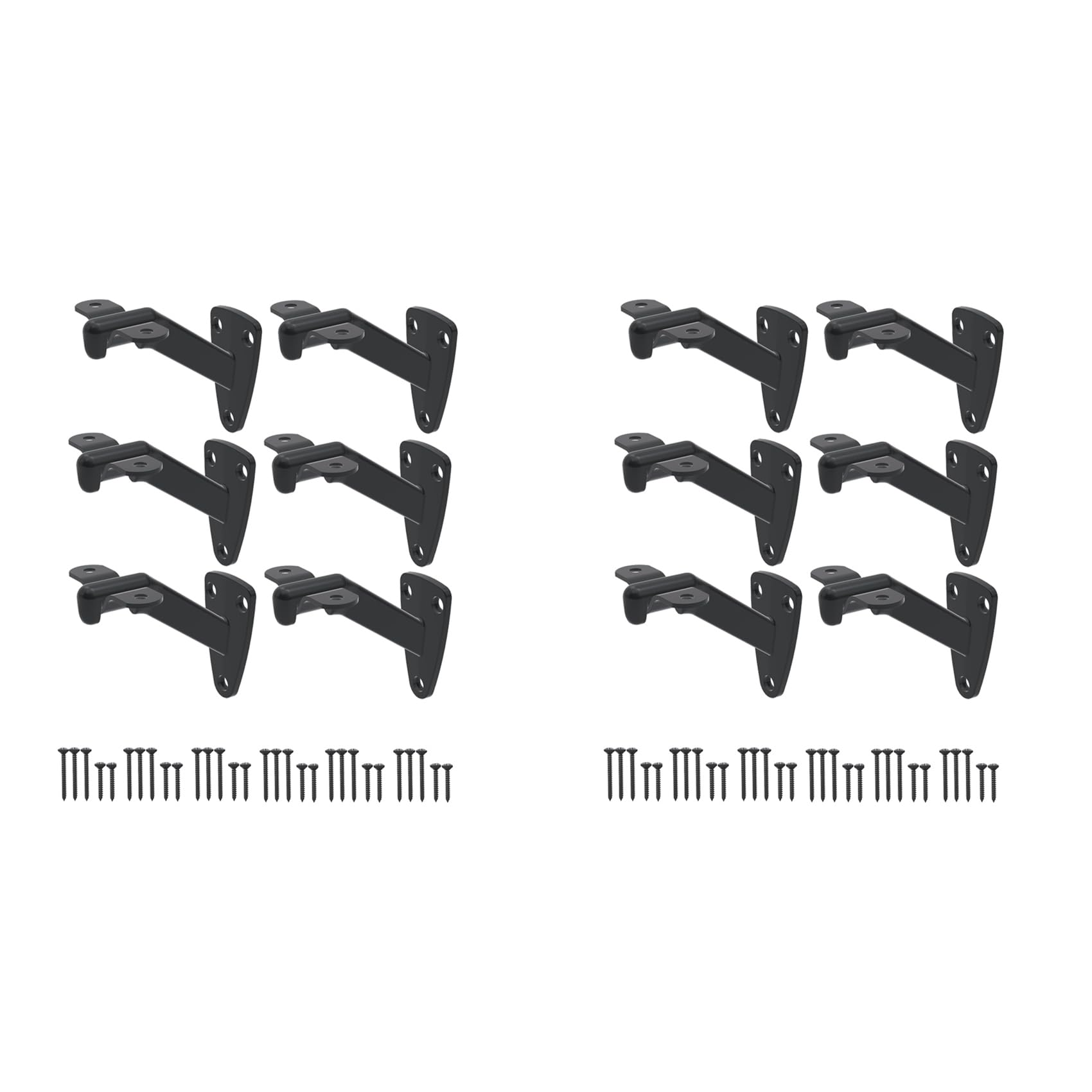 Jnchdghwa Black Hand Rail Brackets For Stairs- 12 Pcs Handrail Brackets For Indoor Stairs Or Outdoor Stairs Support