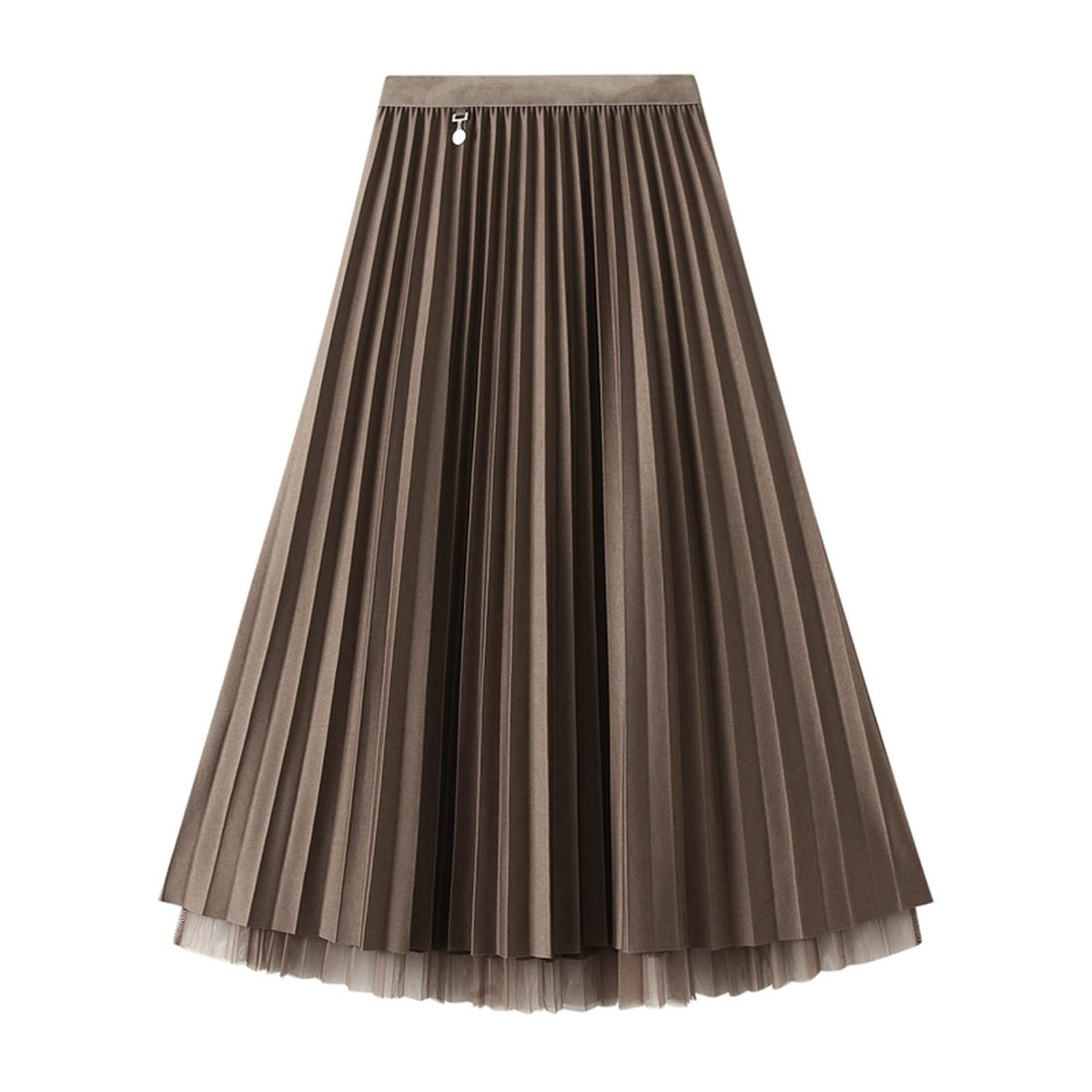 Damen Reversible Tüllrock Midi A-Linie Elastisch Hohe Taille Elegant Faltenrock Ballett Abschlussball Party Rock mit Ornament für Damen Mädchen