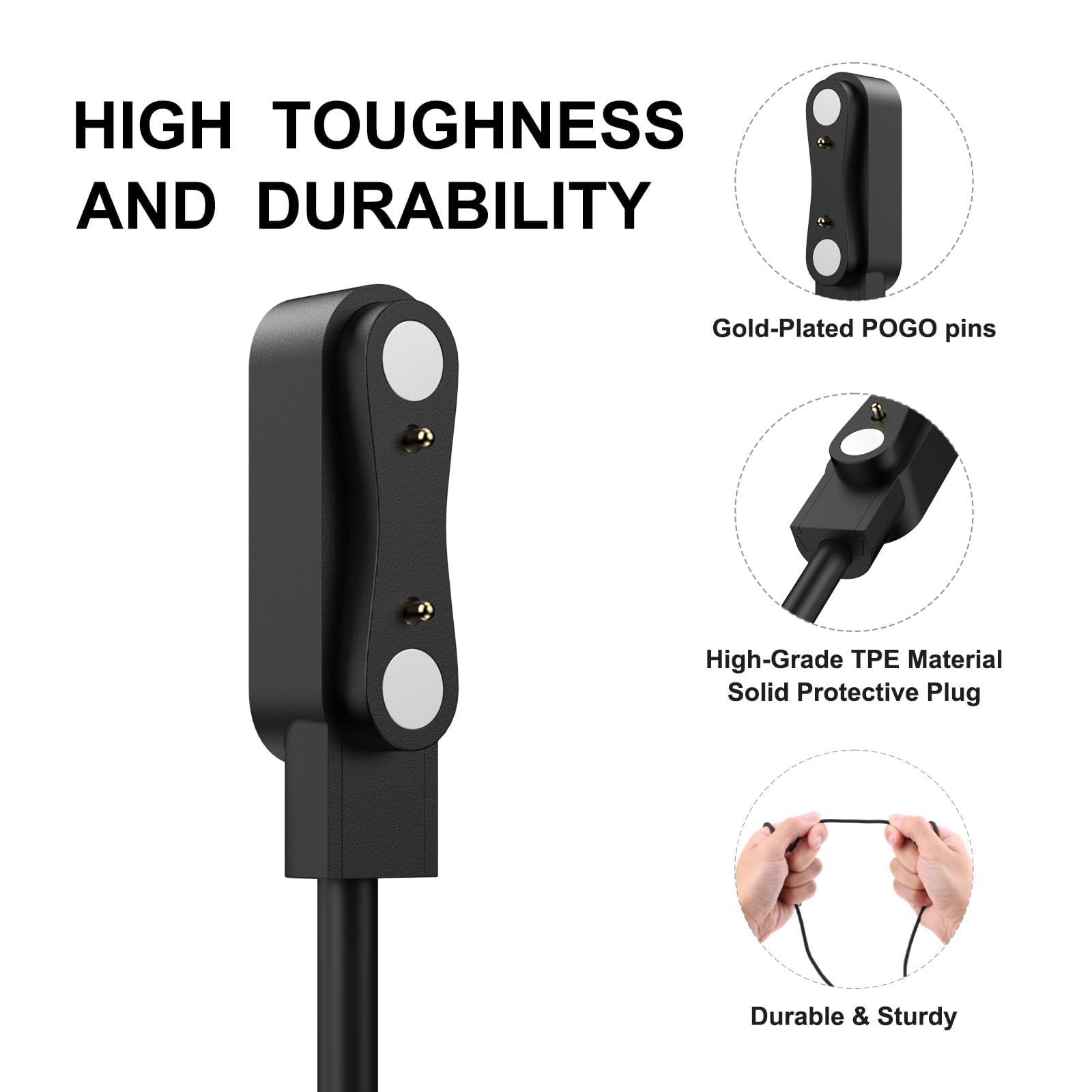 Vanjua 2er-Pack für Bark Smartwatch-Ladegerät, magnetisches USB-Ladekabel