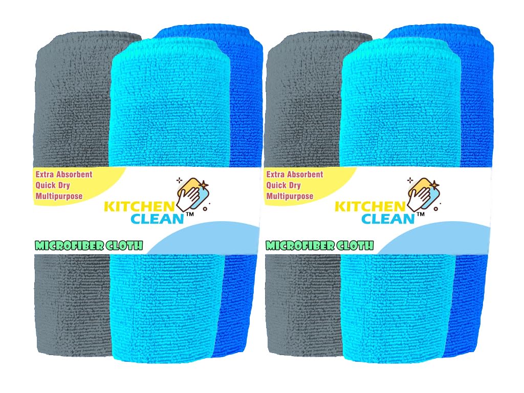 Kitchen Clean 6 Pcs 280 GSM Microfiber Cleaning Cloth | Highly Absorbent | Multi-Purpose Wash Cloth | Kitchen Stainless Steel Silverware Tables Clean Micro Fiber Cloth (Multi-Color, Pack of 6 Pcs) (B0CVNKVQW6) Amazon Price History, Amazon Price Tracker
