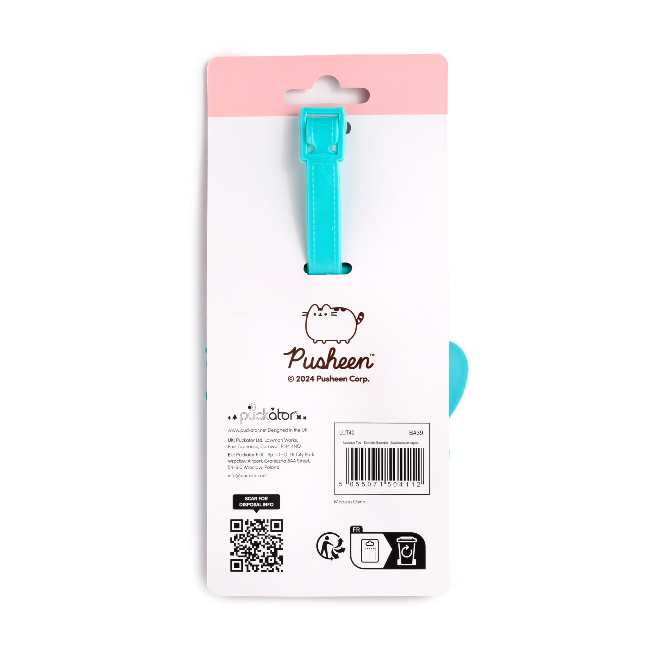 Puckator Pusheen The Cat Letnia surferka PVC etykieta do bagażu