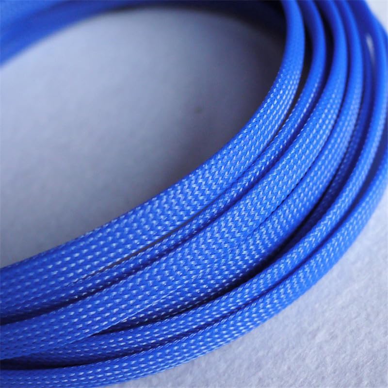 10/30 meters Blue 8mm PET Expandable Sleeving High Density Sheathing Plaited Cable Sleeves - (Length: 30M)