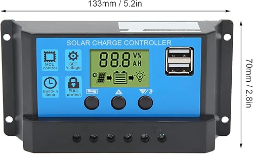 Miniatura 2 de 12V 24V Solar Charge Controller USB PWM Photovoltaic Solar Panel Charge Regulator with LCD Display - Efficient and Reliable Solar Energy Management