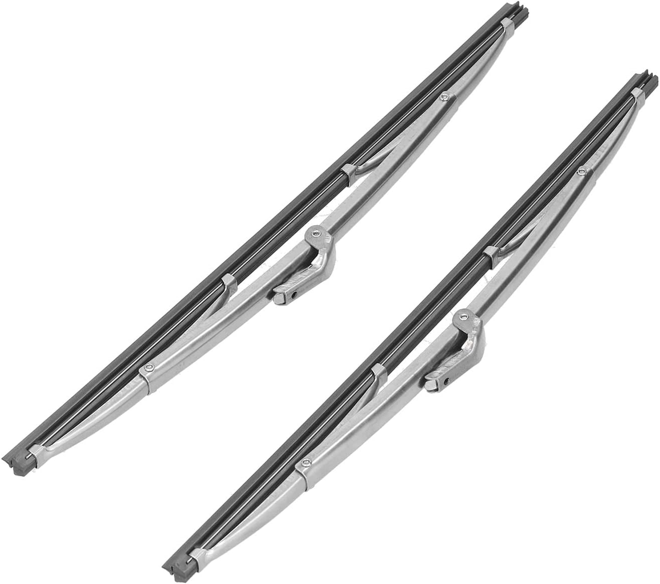 Front Wiper Blades, Universal 30.48cm/12in Windshield Wiper Blade Polished Silver Stainless Steel for Car