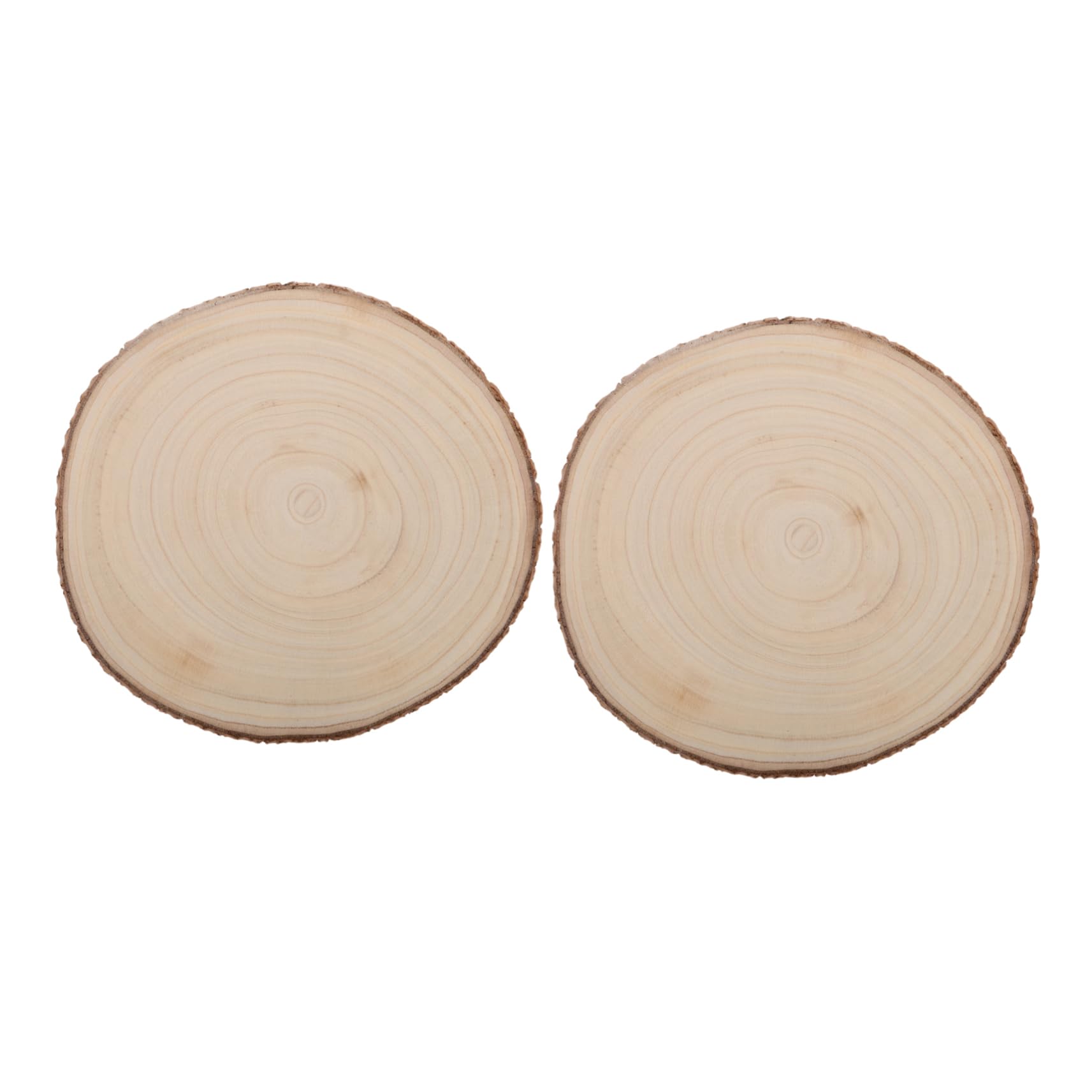 2 Stück Ungebeizte Holzscheiben zum Selbermachen mit Rinde | Beige, Holz, für Malerei und Vielseitige Nutzung, Geeignet für Profis und Anfänger, Bastelbedarf