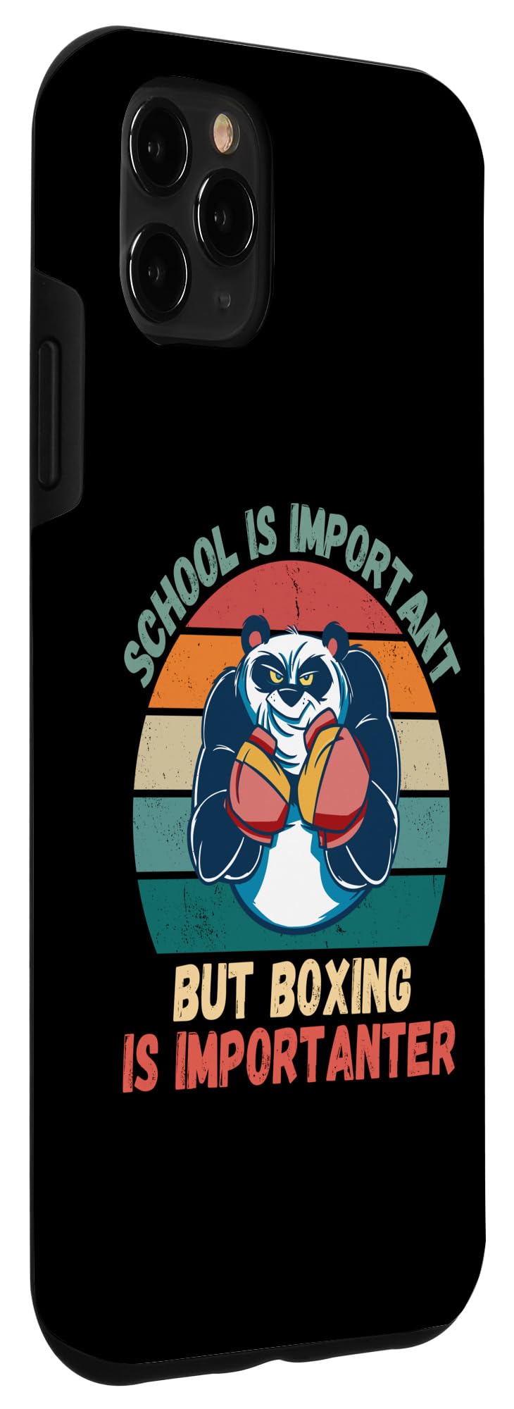 iPhone 11 Pro Max Retro Panda School Is Important Boxing Is Importanter Case - Image 3