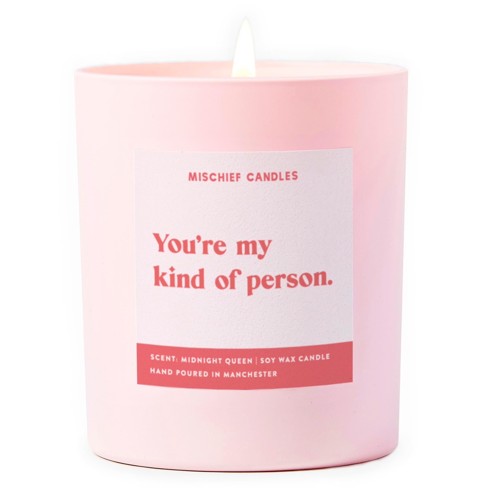 Funny Friendship Gift for Her Friend Gifts Scented Soy Wax Pink Candle (My Kind of Person)