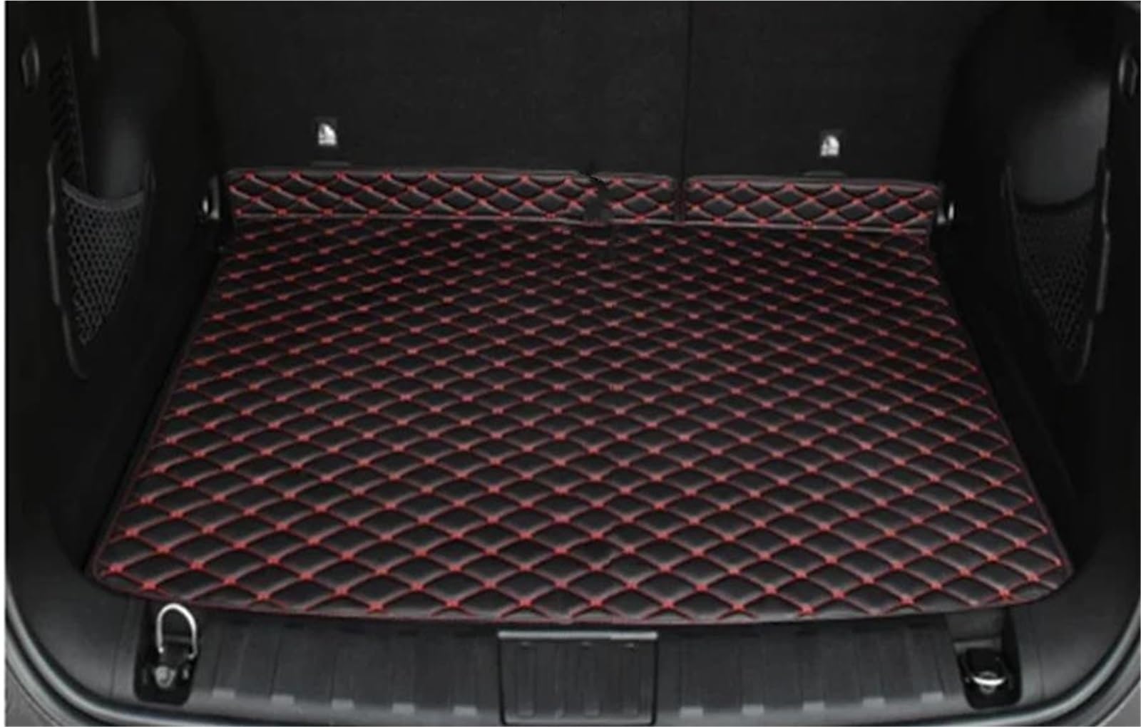 Vasca Custodia Per Baule Per Jeep Per Renegade Bu 2015-2025 Tappetino Principale Bagagliaio Di Un'auto Personalizzato Impermeabile Antigraffio Protezione Antiscivolo(Black red,2024)