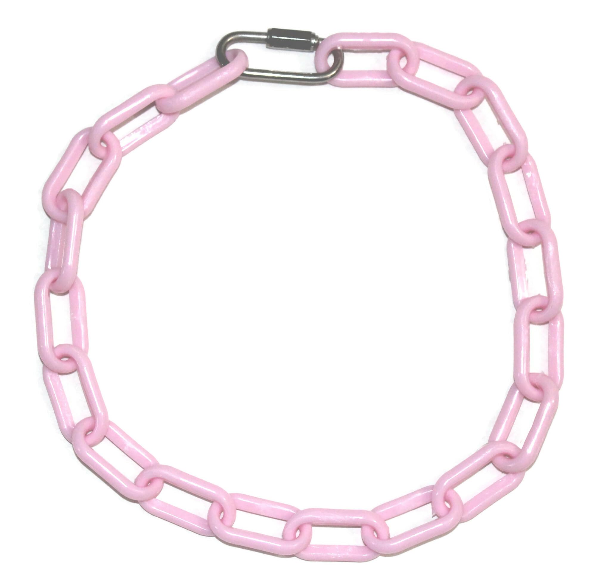 Goat Collars Plastic Chain with Metal Quick Link 20", 28" & 36" Long (Light Pink, Large 36")