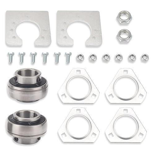 Kit de rodamientos de eje vivo Go-Kart compatible con Go Karts Mi-ni Bikes/Tr-ikes/Off Road ATV, monta el agujero en un anillo de perno de 3 pulgadas