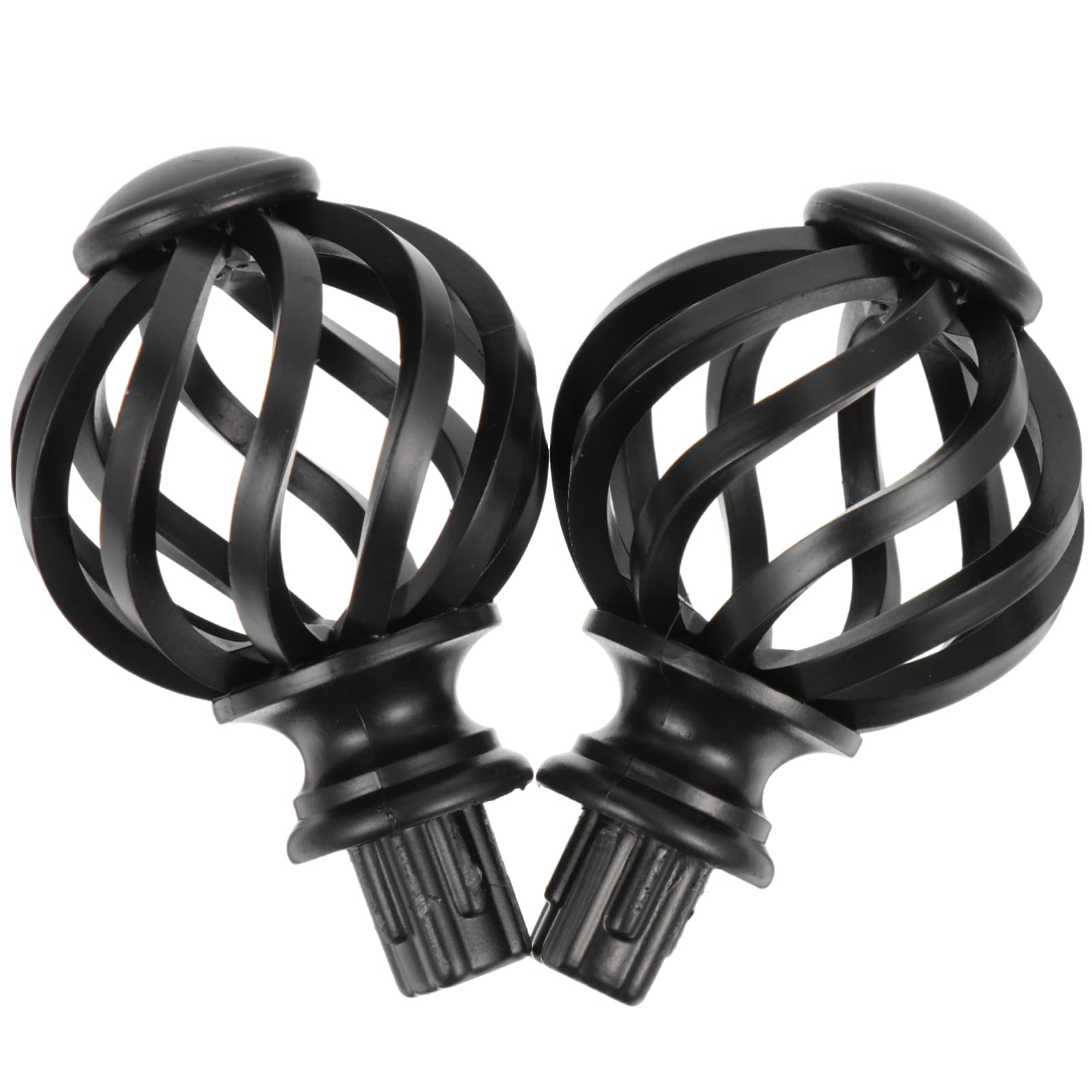 MAGICLULU Gardinenstangen Endkappen 4er Set - Vogelkäfig Design, Schwarz, Dekorativ