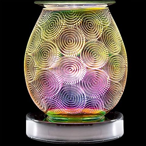 L&P Home & Gifts Desire 3D Aroma melt Oil Aromatherapy Wax Touch lamp. Fragrance Burner for Home/Bedroom/Living Room/Office/Gym. Dot Design, Multicolour, 12X12X16CM Cover