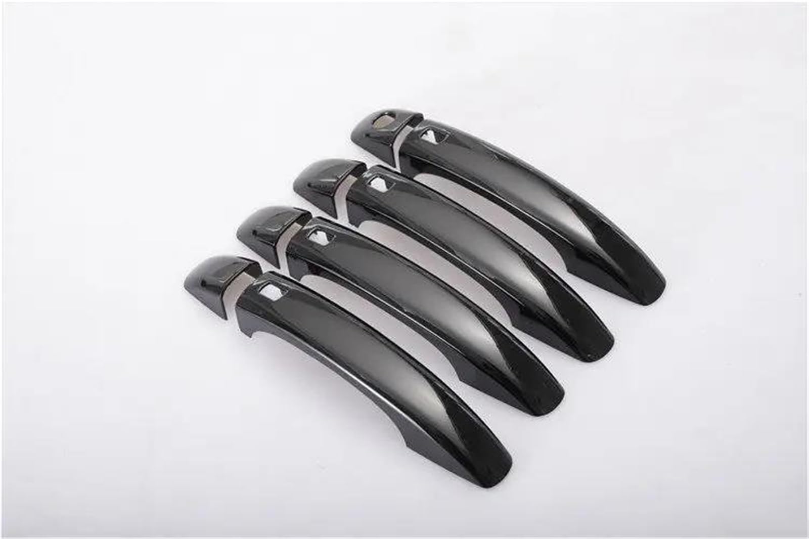 Nmjlqw Black Handle Exterior Decoration Glossy Black Chrome Car Door Handle Bowl Cover Sticker For S4 A5 2009-2015 Styling Accessories(Black Handle)